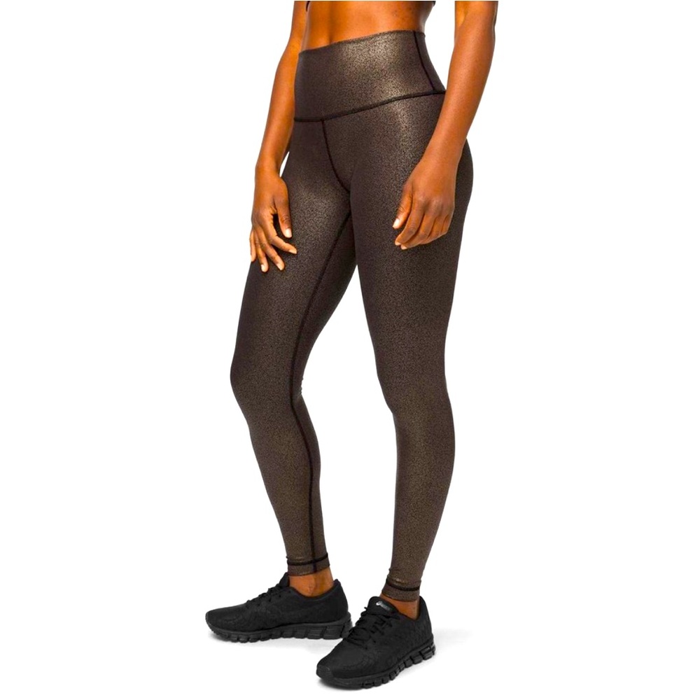 Lululemon NWT Black and Gold Speckled Leggings